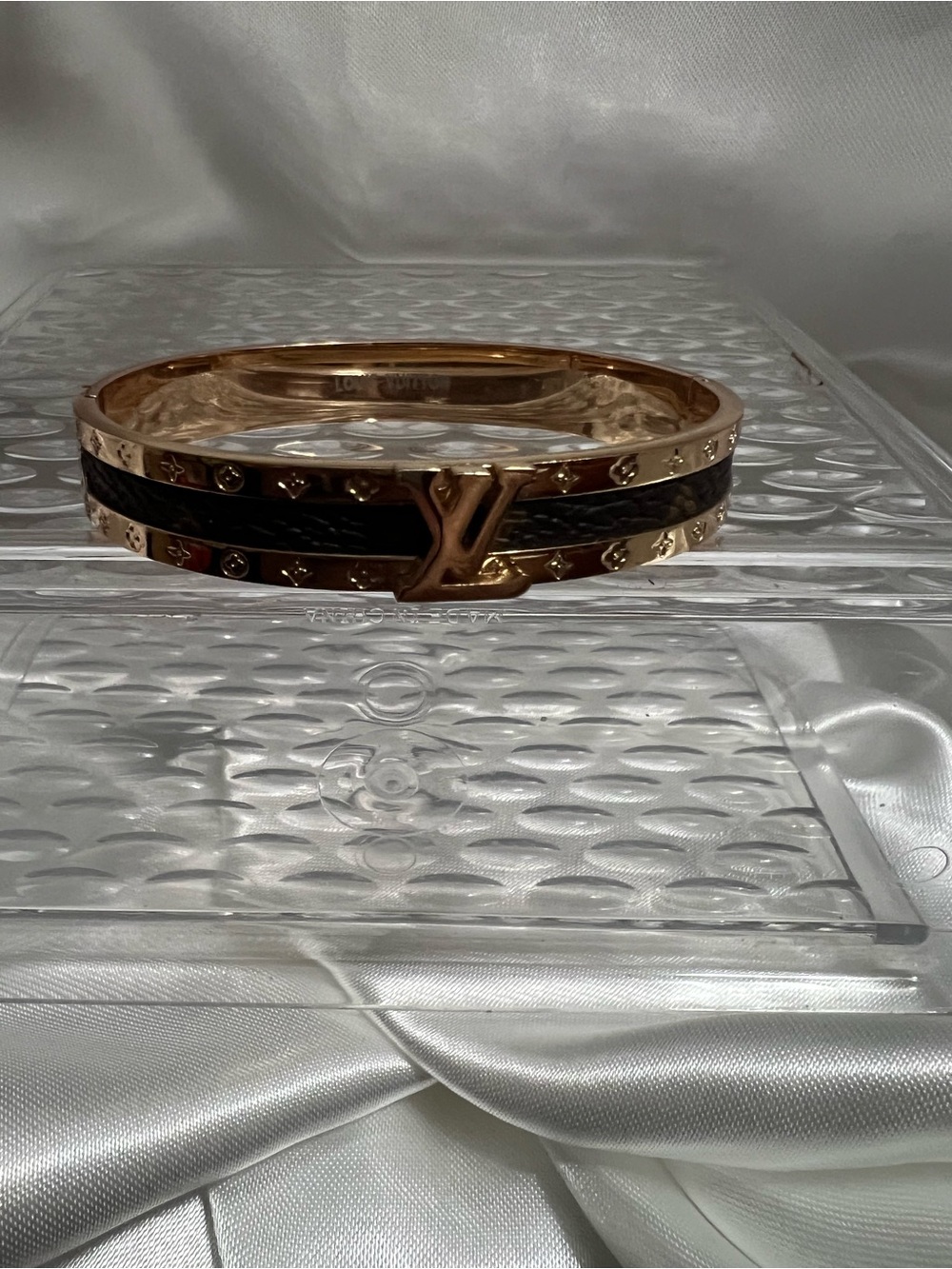 Black and Gold LV Signature Bangle Bracelet